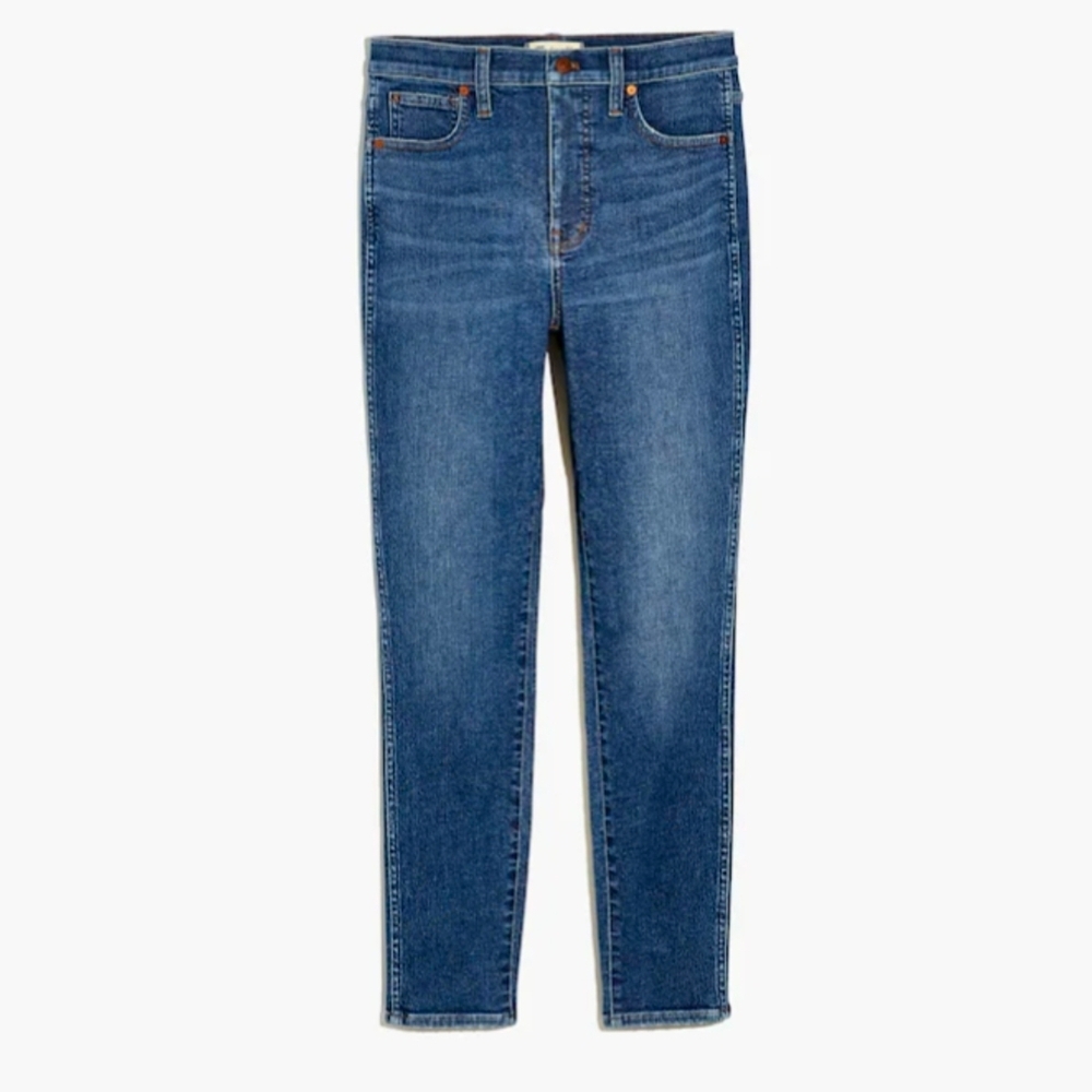 Madewell Mid Rise 9in Skinny Jeans In Mid Wash Blue Size 20 / Sz 37 Tall